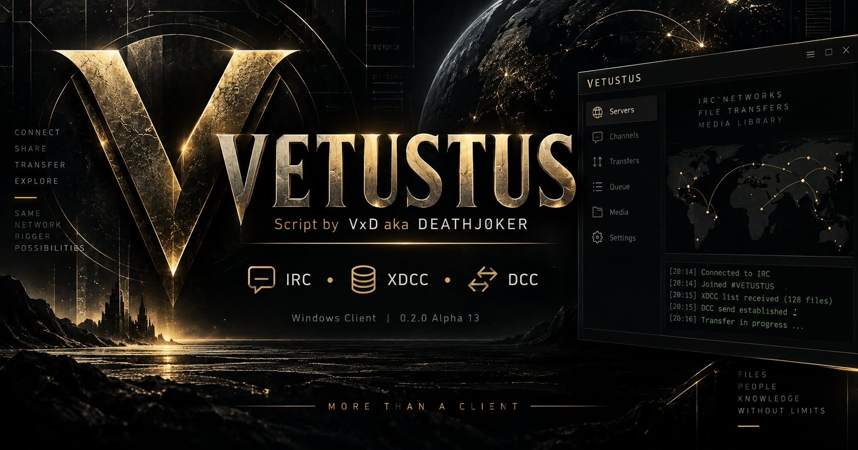 VETUSTUS IRC XDCC Desktop Client by VxD VETUSTUS Desktop official interface