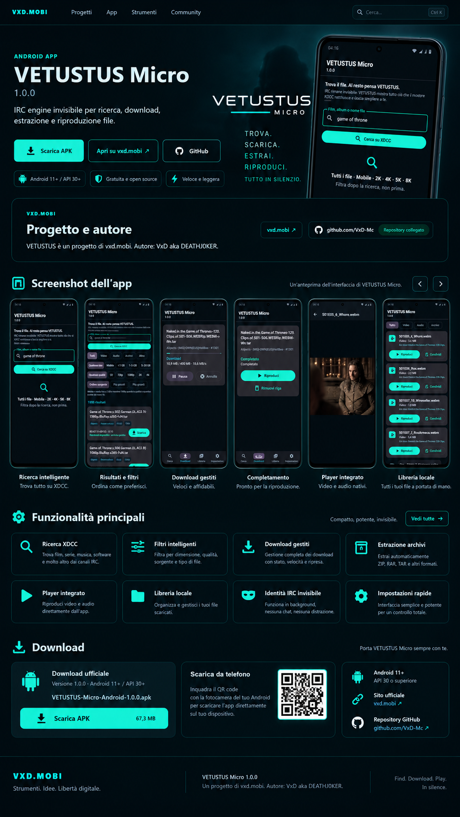 VETUSTUS Micro Android interface